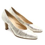 Brunate pump in beige/goud nubuck 70276